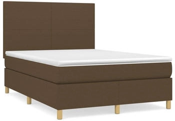 vidaXL Boxspringbett mit Matratze Dunkelbraun 140x200 cm Stoff (3142180)