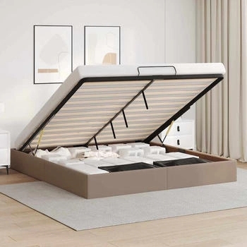 vidaXL Ottoman-Bett ohne Matratze Cappucino 160x200cm Kunstleder (3310813)