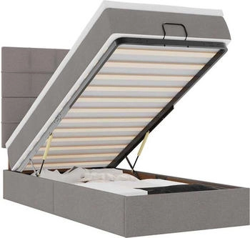 vidaXL Ottomane Bett mit Matratze & LEDs Taupe 90x200 cm Stoff (3313979)