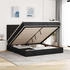 vidaXL Ottoman-Bett mit Matratzen Schwarz 200x200 cm Stoff (3313350)