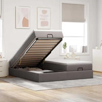 vidaXL Ottoman-Bett mit Matratzen Taupe 180x200 cm Stoff