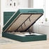 vidaXL Ottoman-Bett mit Matratzen & LEDs Dunkelgrün 120x190 cm Samt (3314453)
