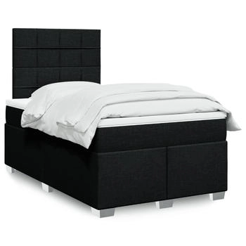 vidaXL Boxspringbett mit Matratze Schwarz 140x190 cm Stoff (3292778)
