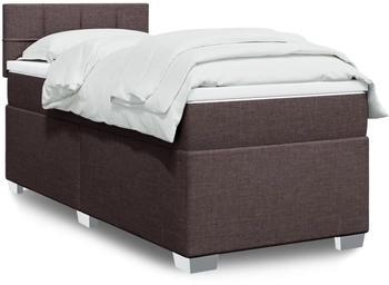 vidaXL Boxspringbett mit Matratze Dunkelbraun 140x200 cm Stoff (3288228)