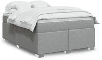 vidaXL Boxspringbett mit Matratze Hellgrau 140x190 cm Stoff