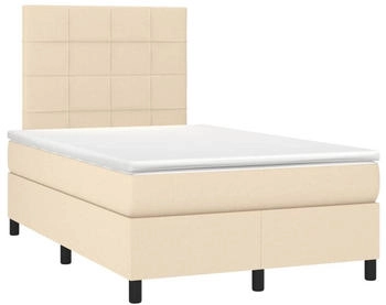 vidaXL Boxspringbett mit Matratze Creme 120x190 cm Stoff (3269886)