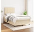 vidaXL Boxspringbett mit Matratze Creme 120x190 cm Stoff (3269886)