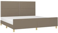 vidaXL Bettgestell ohne Matratze Taupe 200x200 cm Stoff