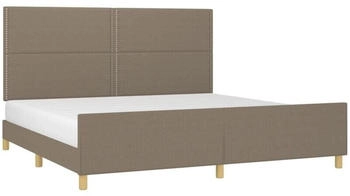vidaXL Bettgestell ohne Matratze Taupe 200x200 cm Stoff (3125004)