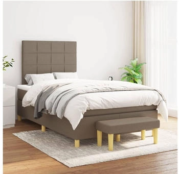 vidaXL Boxspringbett mit Matratze Taupe 120x200 cm Stoff (3137145)