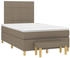 vidaXL Boxspringbett mit Matratze Taupe 120x200 cm Stoff (3137145)