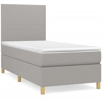 vidaXL Boxspringbett mit Matratze Hellgrau 90x200 cm Stoff (3142145)