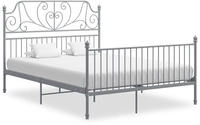 vidaXL Bettgestell ohne Matratze Grau Metall 140&times;200 cm