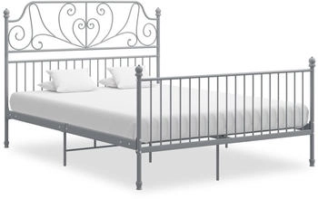 vidaXL Bettgestell ohne Matratze Grau Metall 140&times;200 cm (324852)