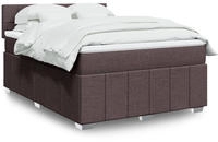 vidaXL Boxspringbett mit Matratze Dunkelbraun 140x200 cm Stoff