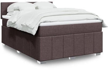 vidaXL Boxspringbett mit Matratze Dunkelbraun 140x200 cm Stoff (3289394)