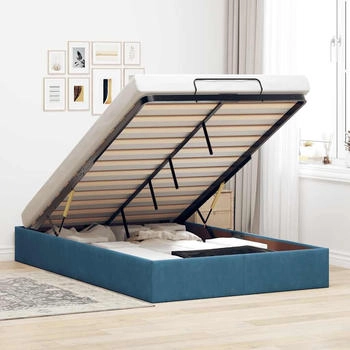 vidaXL Ottoman-Bett ohne Matratze Dunkelblau 120x190 cm Samt (3310953)