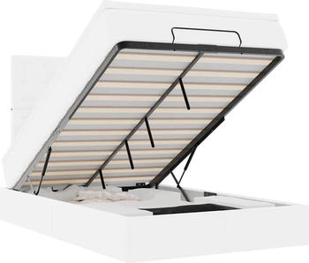 vidaXL Ottoman-Bett mit Matratze & LEDs Weiß 120x200 cm Kunstleder (3313846)