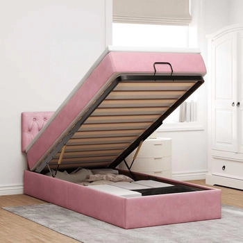 vidaXL Ottoman-Bett mit Matratze Rosa 80x200 cm Samt (3311812)