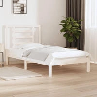 vidaXL Massivholzbett ohne Matratze Wei&szlig; 90x190 cm Kiefernholz