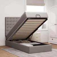 vidaXL Ottoman-Bett mit Matratze & LEDs Taupe 80x200 cm Stoff