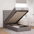 vidaXL Ottoman-Bett mit Matratze & LEDs Taupe 80x200 cm Stoff (3314131)