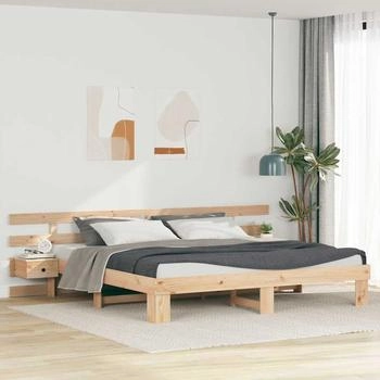 vidaXL Bettgestell mit Schubladen Braun 180 x 200 cm Massivholz (3385679)