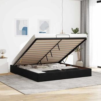vidaXL Ottoman-Bett ohne Matratze Schwarz 200x200 cm Samt (3310987)