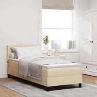 vidaXL Boxspringbett mit Kopfteil Creme 80 x 200 cm Stoff