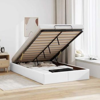 vidaXL Ottoman-Bett ohne Matratze Weiß 120x200 cm Kunstleder (3310795)