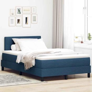 vidaXL Boxspringbett mit Matratze Dunkelblau 120 x 190 cm Stoff (3338677)