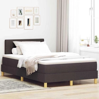 vidaXL Boxspringbett mit Matratze Dunkelbraun 120 x 190 cm Stoff (3338905)