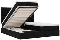 vidaXL Ottoman-Bett mit Matratzen & LEDs Schwarz 160x200 cm Stoff