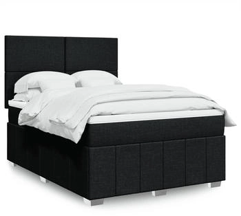 vidaXL Boxspringbett mit Matratze Schwarz 140x190 cm Stoff (3293958)