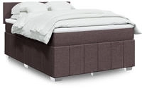 vidaXL Boxspringbett mit Matratze Dunkelbraun 140x200 cm Stoff