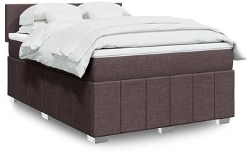 vidaXL Boxspringbett mit Matratze Dunkelbraun 140x200 cm Stoff (3289387)