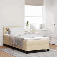 vidaXL Boxspringbett mit Kopfteil Creme 80 x 200 cm Stoff