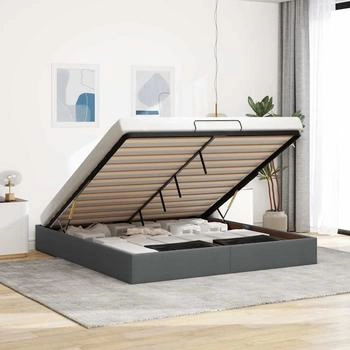vidaXL Ottoman-Bett ohne Matratze Dunkelgrau 200x200 cm Stoff (3310904)