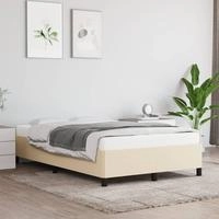vidaXL Bettgestell ohne Matratze Creme 120x190 cm Stoff