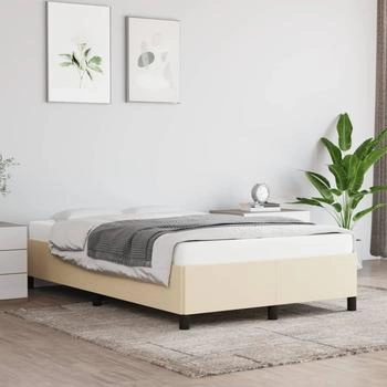 vidaXL Bettgestell ohne Matratze Creme 120x190 cm Stoff (3269636)
