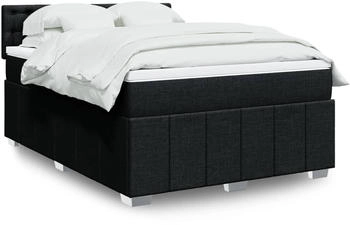 vidaXL Boxspringbett mit Matratze Schwarz 140x190 cm Stoff (3289379)