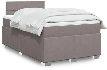 vidaXL Boxspringbett mit Matratze Taupe 120x200 cm Stoff (3285859)