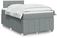 vidaXL Boxspringbett mit Matratze Hellgrau 120x190 cm Stoff