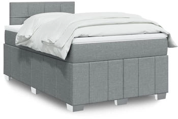 vidaXL Boxspringbett mit Matratze Hellgrau 120x190 cm Stoff (3289307)