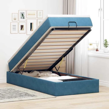 vidaXL Ottoman-Bett mit Matratze Dunkelblau 80x200 cm Samt (3311151)
