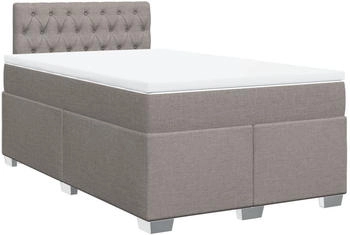vidaXL Boxspringbett mit Matratze Taupe 120x200 cm Stoff (3285866)