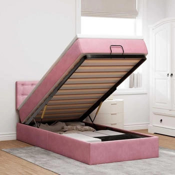 vidaXL Ottoman-Bett mit Matratze Rosa 80x200 cm Samt (3311884)