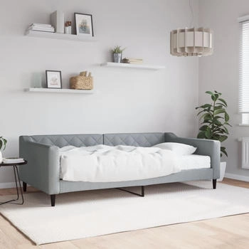 vidaXL Tagesbett Ausziehbar mit Schubladen Hellgrau 90x190 cm Stoff (3197472)