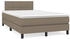 vidaXL Boxspringbett mit Matratze Taupe 120x200 cm Stoff (3140365)