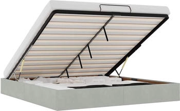 vidaXL Ottoman-Bett ohne Matratze Hellgrau 200x200 cm Samt (3310985)